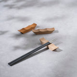 木製カトラリーレスト ウェーブ(ブラウン)