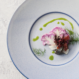 薫雲 ワイドリムプレート 24cm(ブルー)