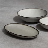 薫雲 オーバルプレート 25cm(ブラウン)