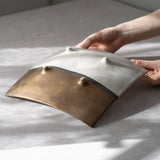 奏(sou) スクエアプレート26cm(ゴールド/ホワイト)