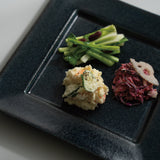 青藍 正角皿24cm