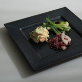 青藍 正角皿24cm