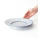 薫雲 ワイドリムプレート 24cm(ブルー)