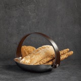 ステンレスバスケット レザーハンドル 18cm