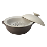 KARL(カール)IH軽量土鍋9号【蒸し皿付】グレー