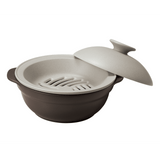 KARL(カール)IH軽量土鍋8号【蒸し皿付】グレー