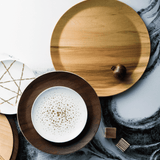 ナチュラルプライウッド ラウンドトレーS(ウォールナット)【在庫終了】