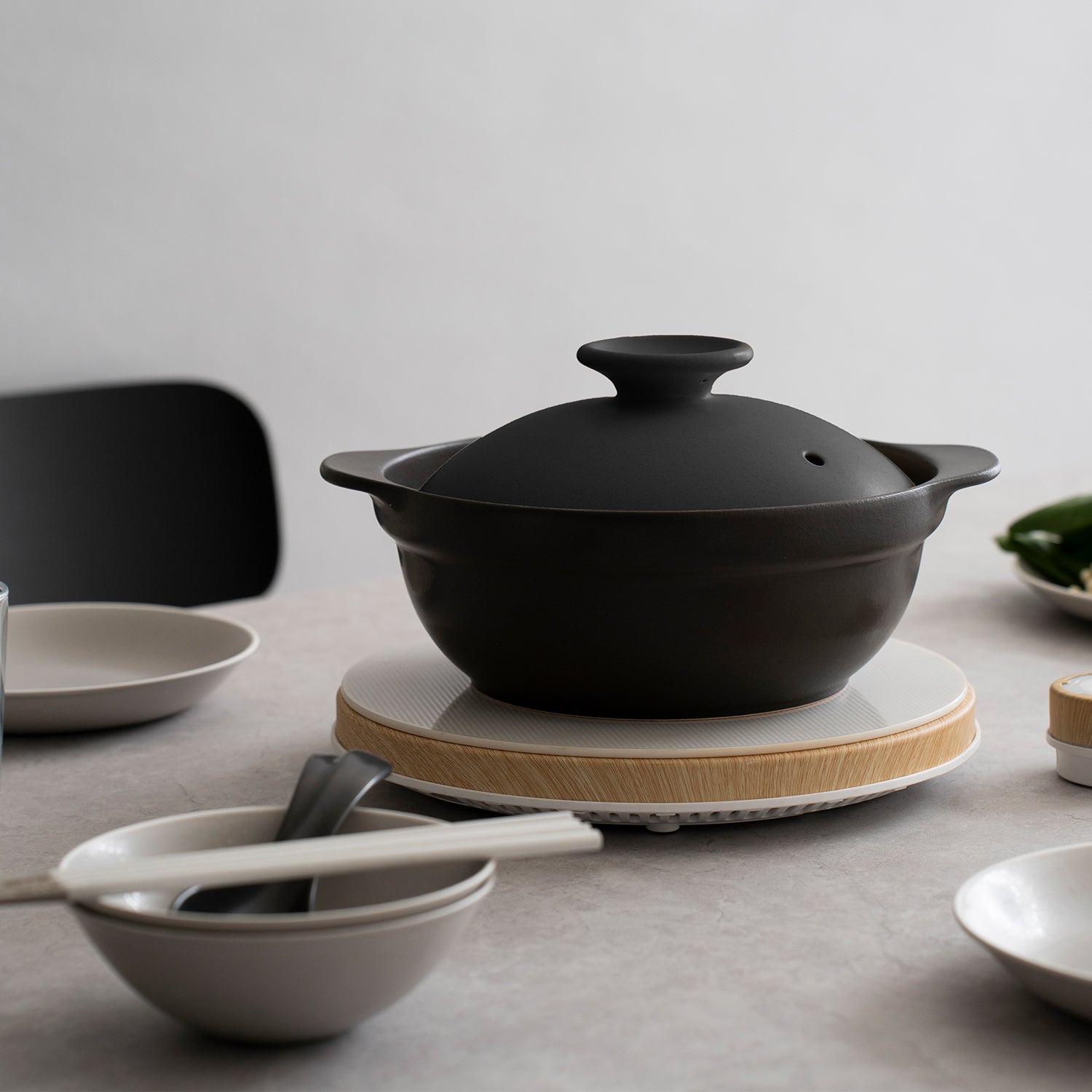 KARL（カール）IH軽量土鍋9号 ブラック（ブラック/ブラウン）