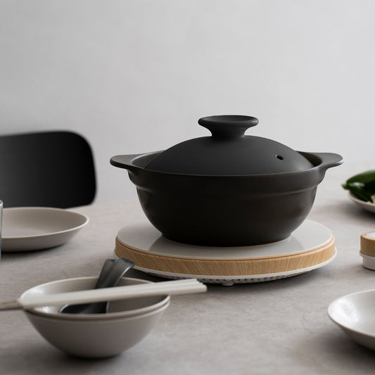 KARL(カール)IH軽量土鍋8号 (ブラック/ブラウン)