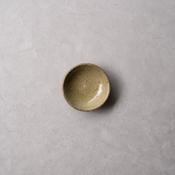 【NEW】木景（kokage）ラウンドディッシュ 9cm(黄貫入)