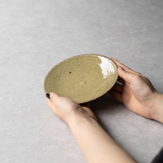 【NEW】木景（kokage）プレート 16.5cm(黄貫入)