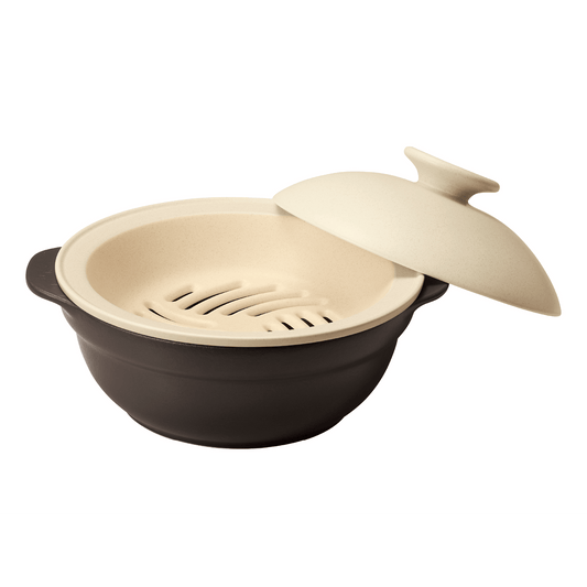 KARL(カール)IH軽量土鍋8号【蒸し皿付】ベージュ