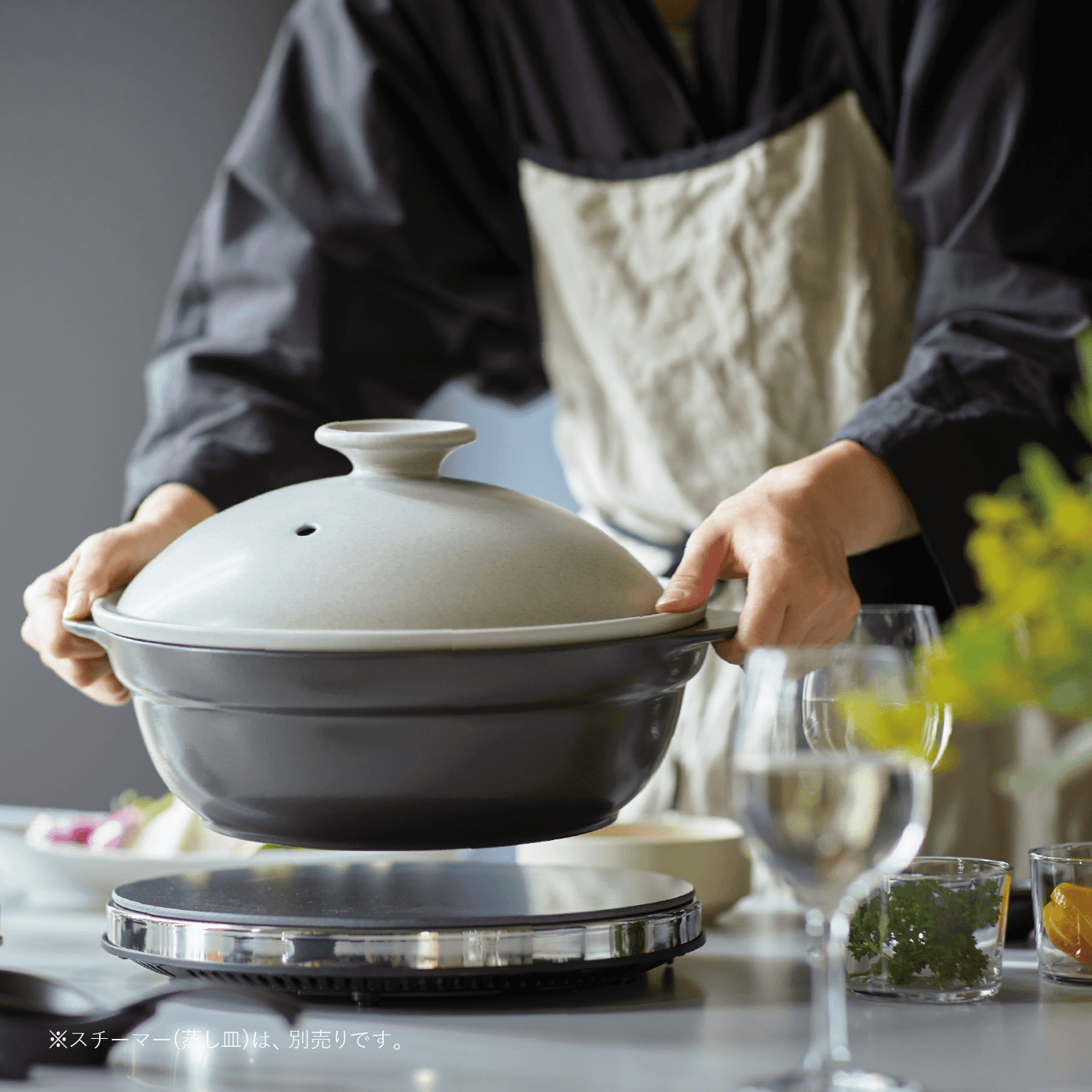 IH軽量土鍋9号 グレー – 鍋 – 一流レストラン愛用 モダン和食器 IH軽量土鍋9号 グレー – 鍋 – 一流レストラン愛用 モダン和食器