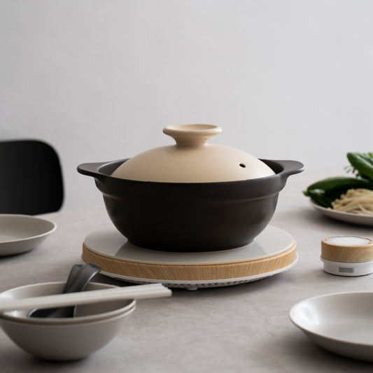 KARL(カール)IH軽量土鍋8号 (ベージュ/ブラウン)