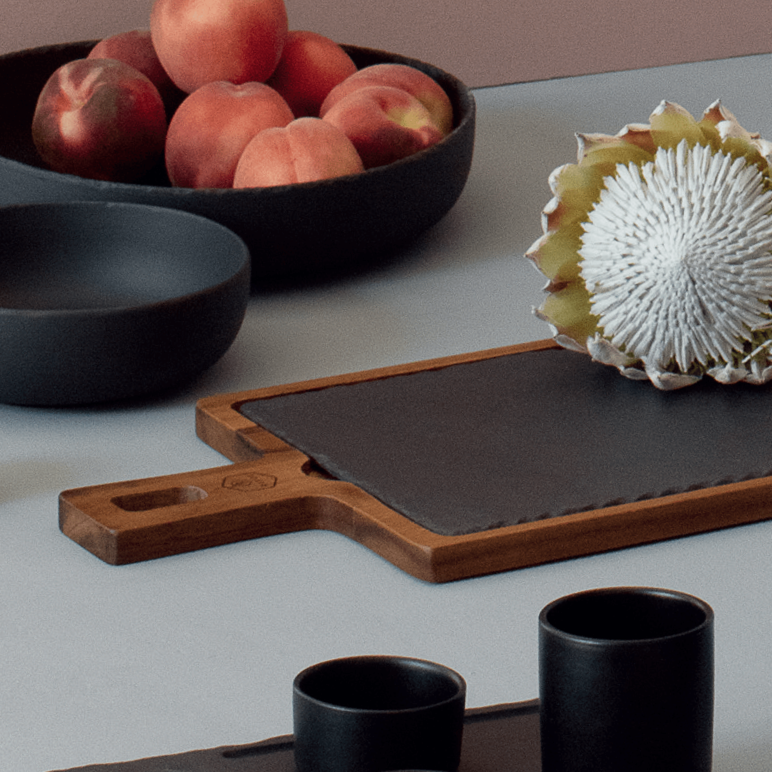 ウッドトレー（レクタンギュラープレート　30×11用）ハンドル付