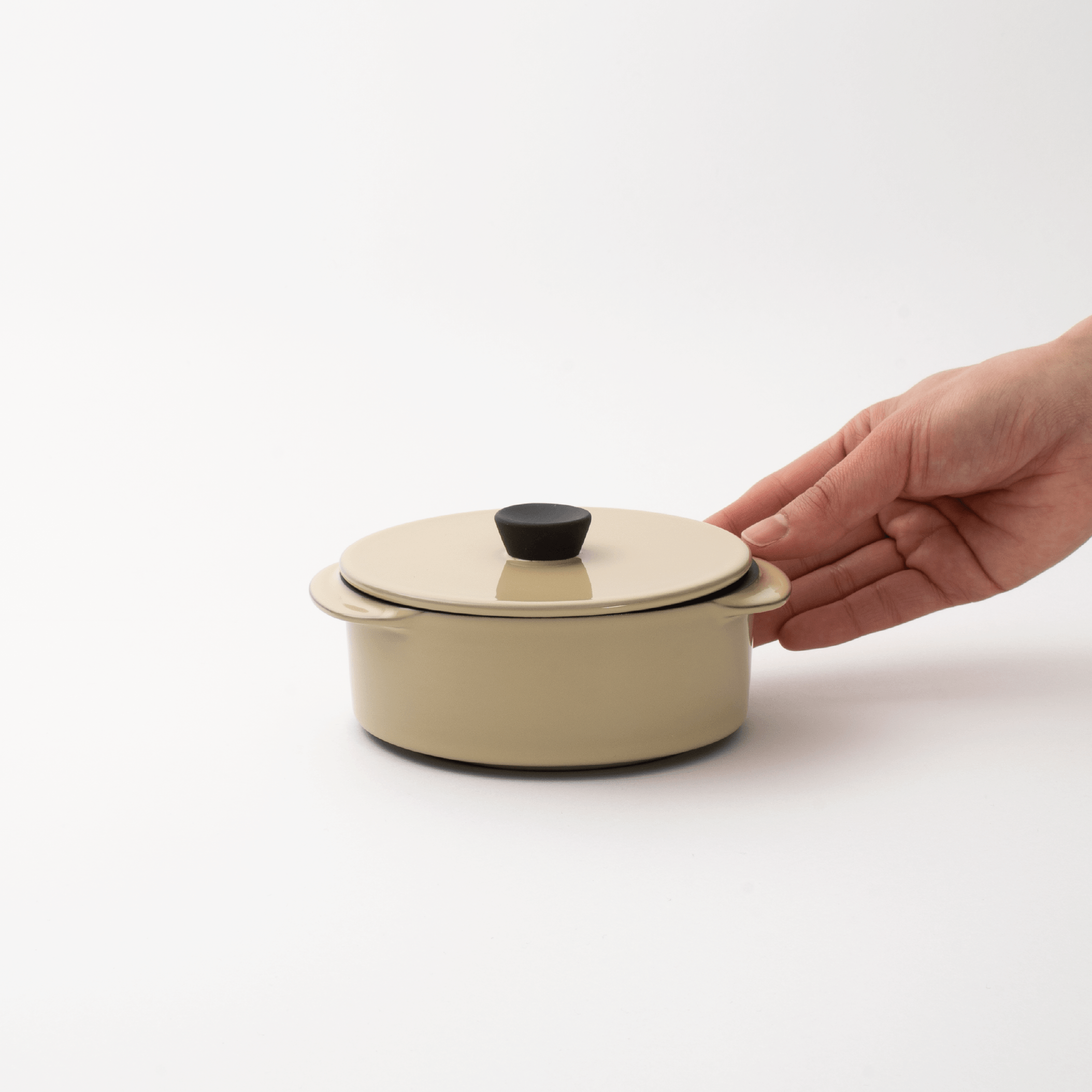 CARACTERE フタ ラウンドキャセロール14cm用（アイボリー）