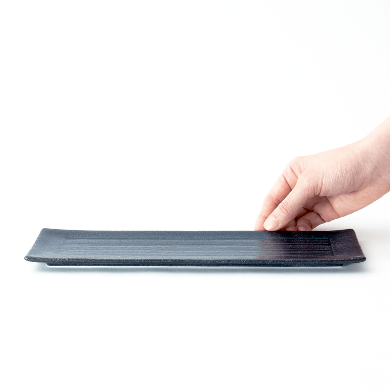 青藍 細長角皿29cm – 皿・プレート – 一流レストラン愛用 モダン 青藍 細長角皿29cm – 皿・プレート – 一流レストラン愛用 モダン