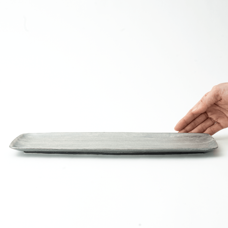 崇雪(shusetsu) 長角皿34cm(シルバー) – 皿・プレート – 一流 崇雪(shusetsu) 長角皿34cm(シルバー) – 皿・プレート – 一流